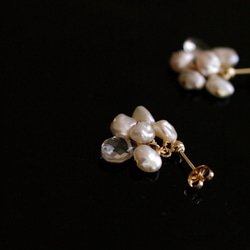 fusa : Keshi Pearl & Crystal（earring）芥子パールとクリスタルの耳飾り 4枚目の画像