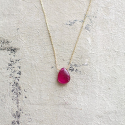 namida : Ruby flat-s3（necklace）フラットなルビーのネックレス 1枚目の画像