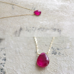 namida : Ruby flat-s3（necklace）フラットなルビーのネックレス 2枚目の画像