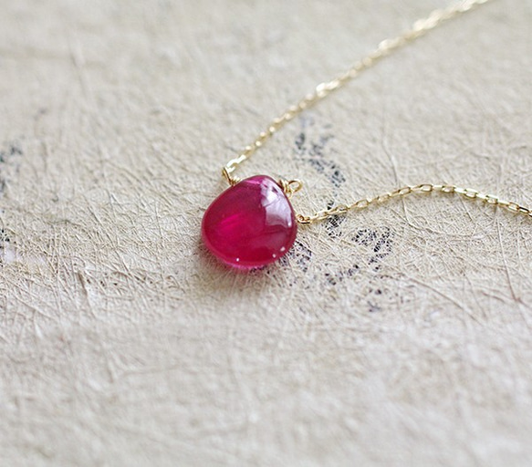 namida : Ruby flat-s3（necklace）フラットなルビーのネックレス 5枚目の画像