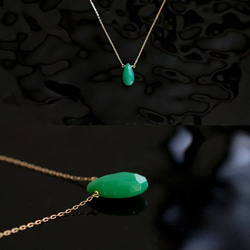 ご予約品　Chrysoprase（necklace）クリソプレーズのネックレスとピアス 2枚目の画像