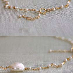 Pearl keshi（necklace） 長芥子パールのチョーカーネックレス 4枚目の画像