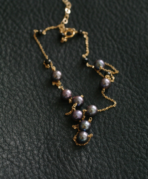 ご予約品 Gray Pearl Princess & Pink Pearl Princess（necklace） 1枚目の画像