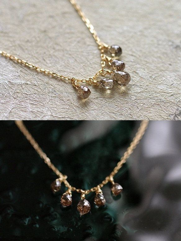 tsubu : Brown Diamond（necklace） ブラウンダイヤモンドのネックレス 4枚目の画像