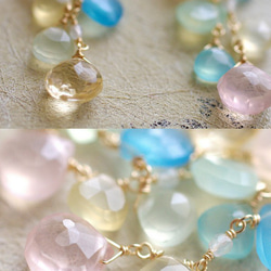 fusa : Pastel & Crystal（earring） クリスタルとパステルカルセドニーの耳飾り 2枚目の画像