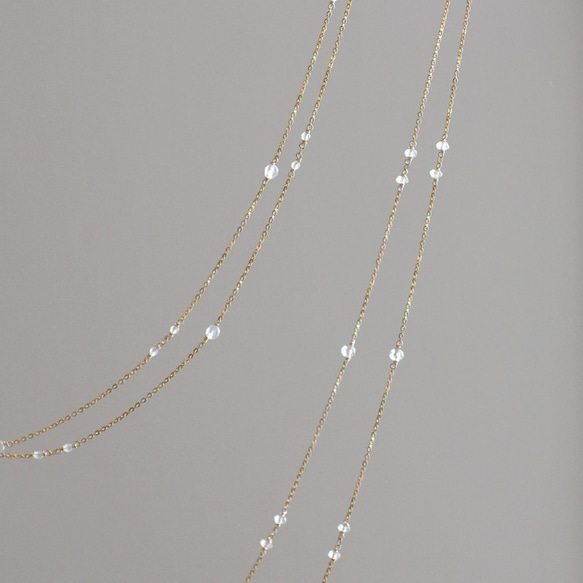 chain : WhiteTopaz, Bluemoon（necklace）ホワイトトパーズとブルームーンストーン 3枚目の画像