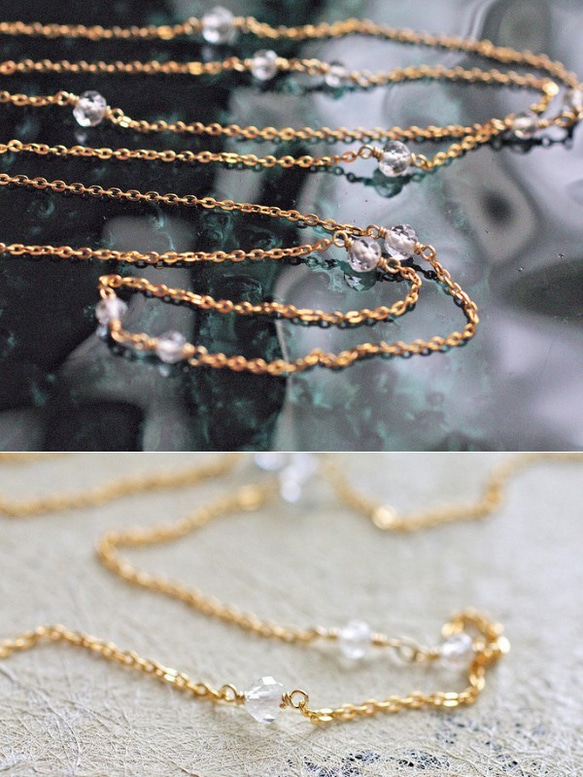 長さ選択式：40/50/60 chain : WhiteTopaz（necklace） ホワイトトパーズのネックレス 3枚目の画像