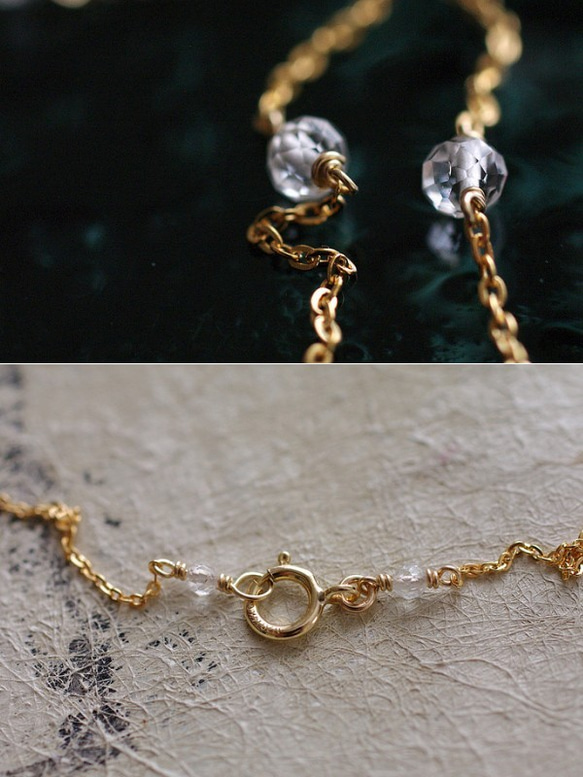 長さ選択式：40/50/60 chain : WhiteTopaz（necklace） ホワイトトパーズのネックレス 4枚目の画像