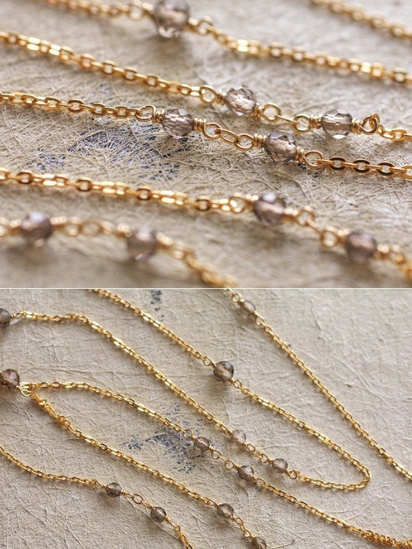 長さ選択式：40/50/60 chain : Smoky Quartz（necklace）スモーキークォーツのネックレス 2枚目の画像