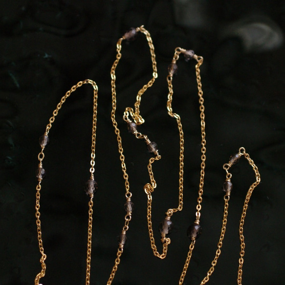 長さ選択式：40/50/60 chain : Smoky Quartz（necklace）スモーキークォーツのネックレス 5枚目の画像