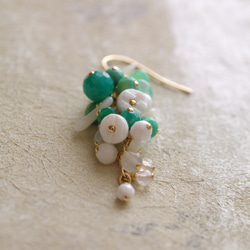fusa : green Bouquet / 花 中房（earring） 片耳タイプ 6枚目の画像