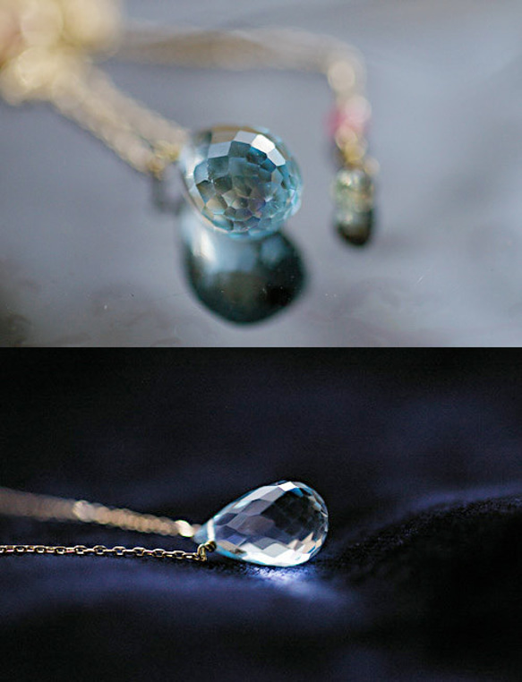 namida : Sky Blue Topaz / gold（necklace） 2枚目の画像
