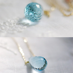 namida : Sky Blue Topaz / gold（necklace） 第3張的照片