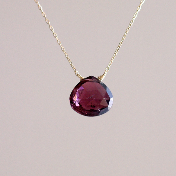 namida : Tourmaline（necklace）深い紫のトルマリンのネックレス 2枚目の画像