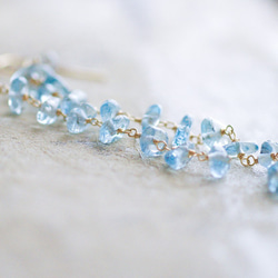 Aquamarine（earring）  アクアマリンの水滴をつないだような耳飾り 3枚目の画像