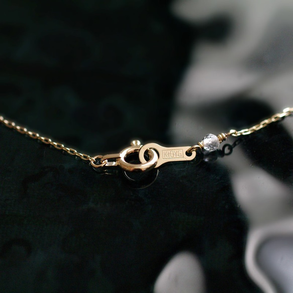 namida : Carnelian（necklace） カーネリアンと繊細な10金チェーンのネックレス 3枚目の画像