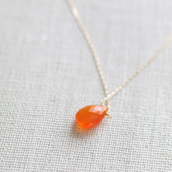 namida : Carnelian（necklace） カーネリアンと繊細な10金チェーンのネックレス 7枚目の画像