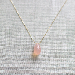 namida : pink Chalcedony（necklace） ピンクカルセドニー 4枚目の画像