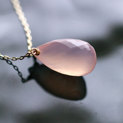 namida : pink Chalcedony（necklace） ピンクカルセドニー 5枚目の画像