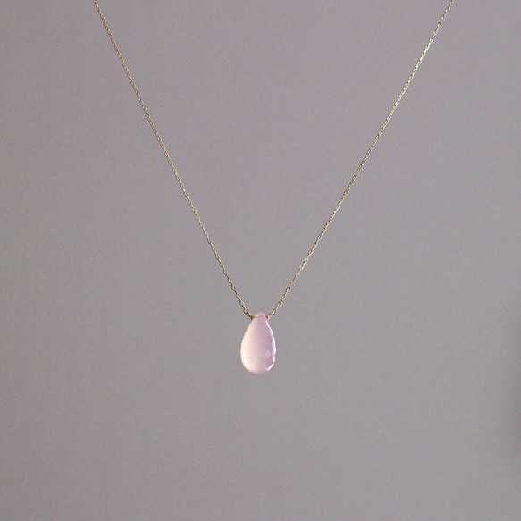 namida : pink Chalcedony（necklace） ピンクカルセドニー 7枚目の画像