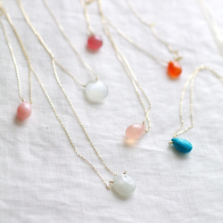 namida : pink Chalcedony（necklace） ピンクカルセドニー 8枚目の画像