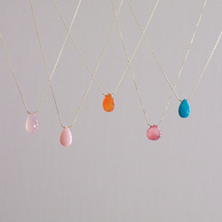 namida : pink Chalcedony（necklace） ピンクカルセドニー 9枚目の画像