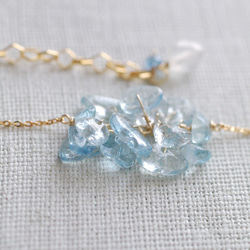 Aquamarine（necklace） アクアマリンの水滴をつないだようなネックレス 3枚目の画像