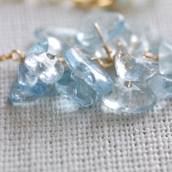 Aquamarine（necklace） アクアマリンの水滴をつないだようなネックレス 9枚目の画像