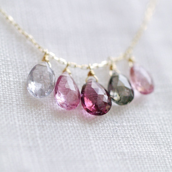 tsubu : Spinel 5（necklace） シックなスピネルのネックレス 2枚目の画像