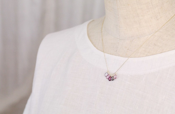 tsubu : Spinel 5（necklace） シックなスピネルのネックレス 6枚目の画像