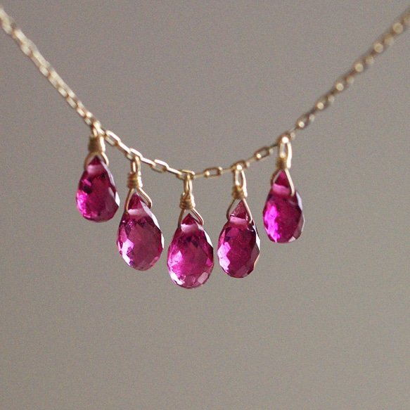 預約商品 tsubu : pink Tourmaline（項鍊） Pink tourmaline necklace 第2張的照片