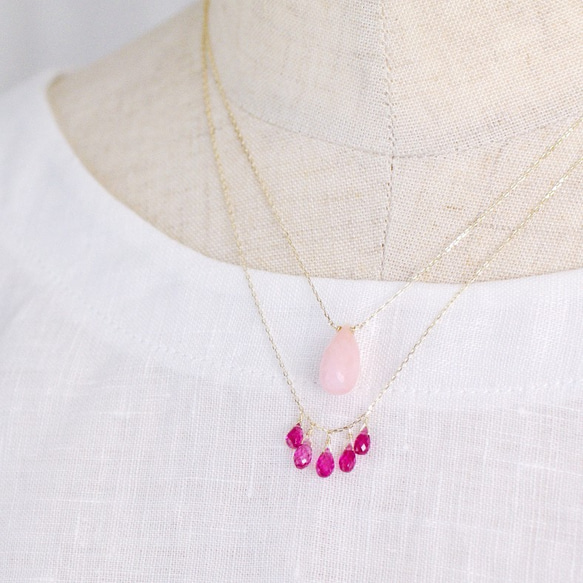 預約商品 tsubu : pink Tourmaline（項鍊） Pink tourmaline necklace 第5張的照片