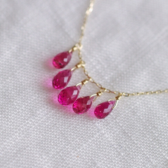 預約商品 tsubu : pink Tourmaline（項鍊） Pink tourmaline necklace 第6張的照片