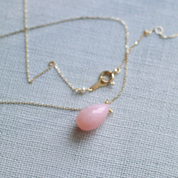 namida : pink Opal -m（necklace） ピンクオパールのネックレス（m） 3枚目の画像