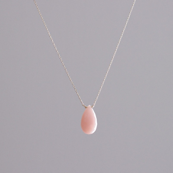 namida : pink Opal -m（necklace） ピンクオパールのネックレス（m） 6枚目の画像