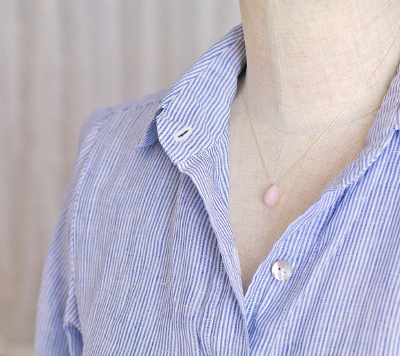 namida : pink Opal -m（necklace） ピンクオパールのネックレス（m） 7枚目の画像