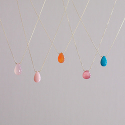 namida : pink Opal -m（necklace） ピンクオパールのネックレス（m） 10枚目の画像