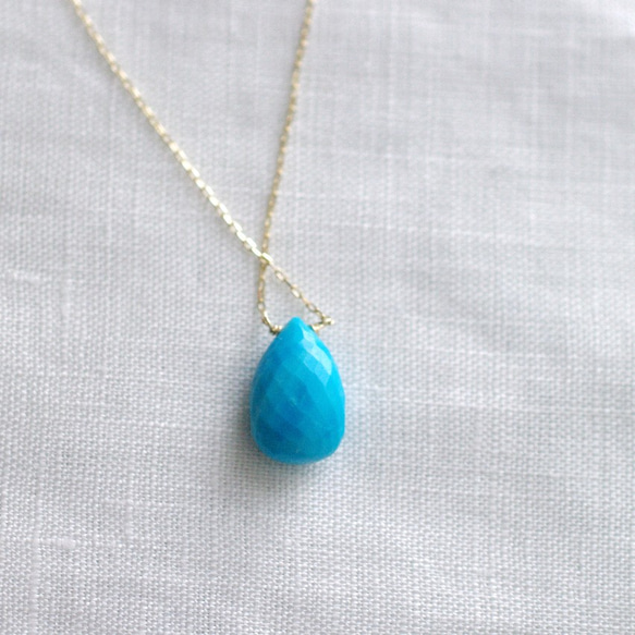 namida : Turquoise（necklace）3　 アリゾナターコイズのネックレス 4枚目の画像