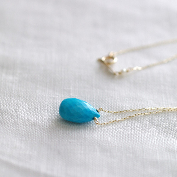 namida : Turquoise（necklace）3　 アリゾナターコイズのネックレス 6枚目の画像