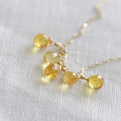 tsubu : yellow Sapphire（necklace） イエローのサファイアのネックレス 1枚目の画像