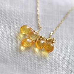 tsubu : yellow Sapphire（necklace） イエローのサファイアのネックレス 3枚目の画像