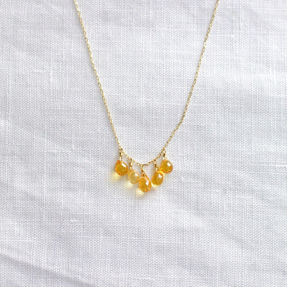 tsubu : yellow Sapphire（necklace） イエローのサファイアのネックレス 7枚目の画像