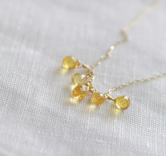 tsubu : yellow Sapphire（necklace） イエローのサファイアのネックレス 9枚目の画像