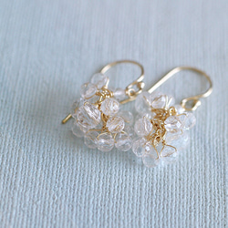 yamabudo：水晶多摩（耳環）耳環，由透明輕質石頭製成，如球形 第2張的照片
