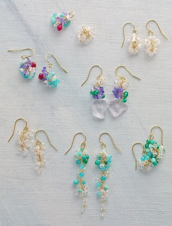 yamabudo : Lemon&Tanzanite（earring） レモンクォーツとタンザナイトの耳飾り 10枚目の画像