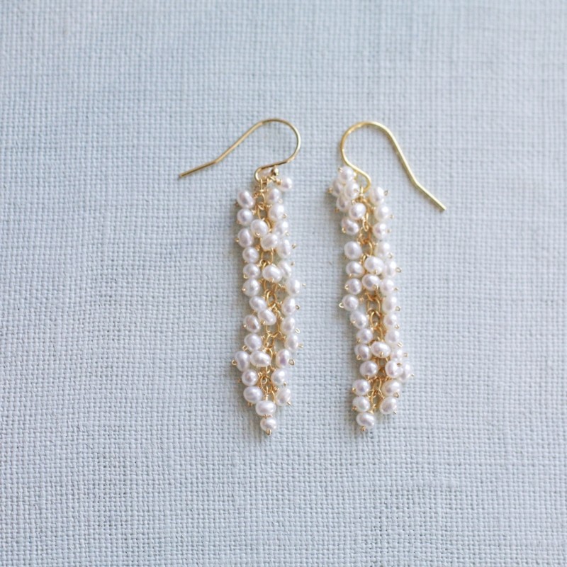yamabudo : tiny Pearl（earring） 真珠の房の耳飾り