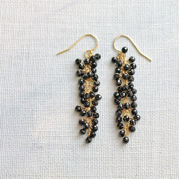 yamabudo : BlackSpinel (earring) 黑尖晶石野葡萄耳環 第8張的照片