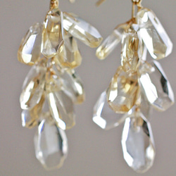 fusa : Citrine（earring） ラフカットのシトリンの房の耳飾り 1枚目の画像