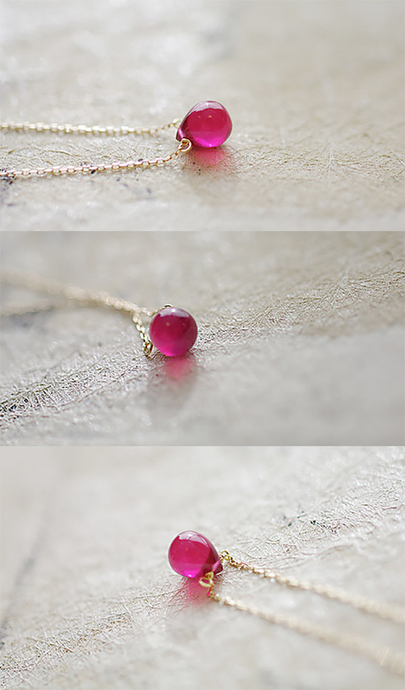 namida : Ruby drop / S（necklace） 2枚目の画像