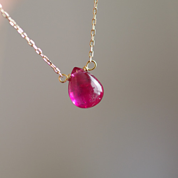 namida : Ruby drop / S（necklace） 5枚目の画像